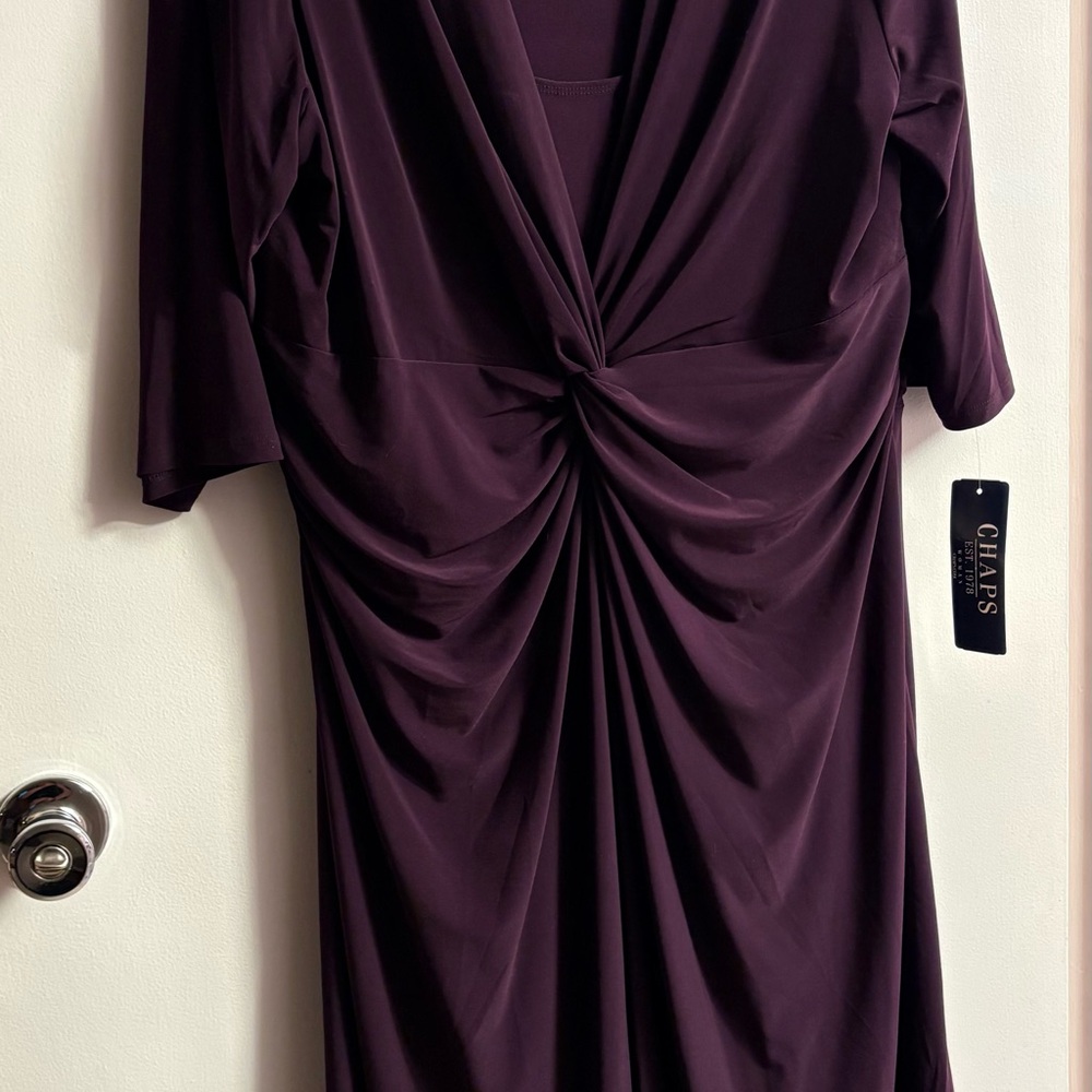 Chaps Women's Twist-Knot Midi Dress in Plum